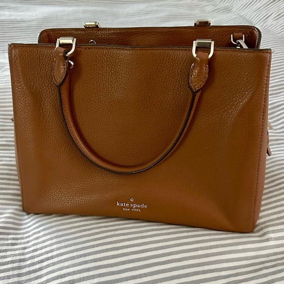 Kate Spade New York Leila Medium Triple Compartment Satchel in Gingerbread Brown - Picture 14 of 14